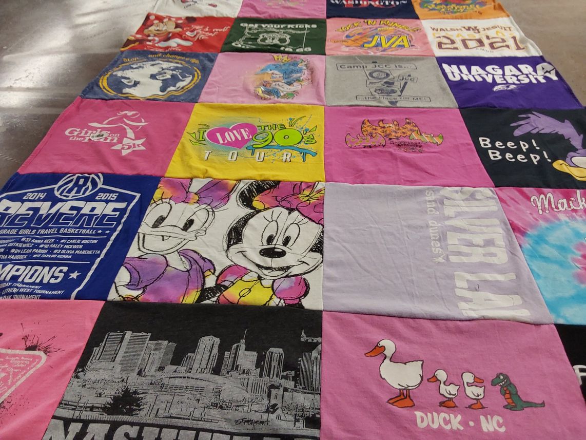 T-shirt quilt featuring revere girls travel basketball by Pam from OH