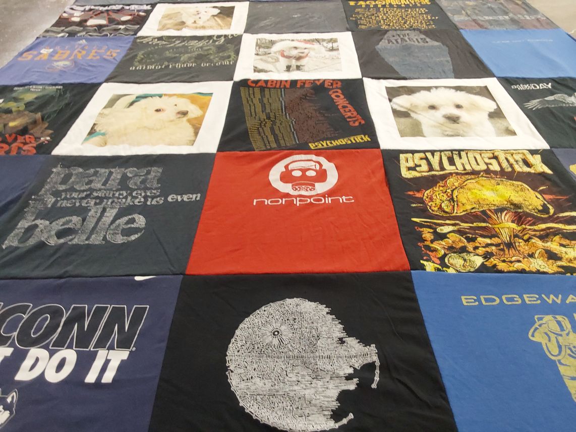 T-shirt quilt featuring uconn huskies by Joshua from CA