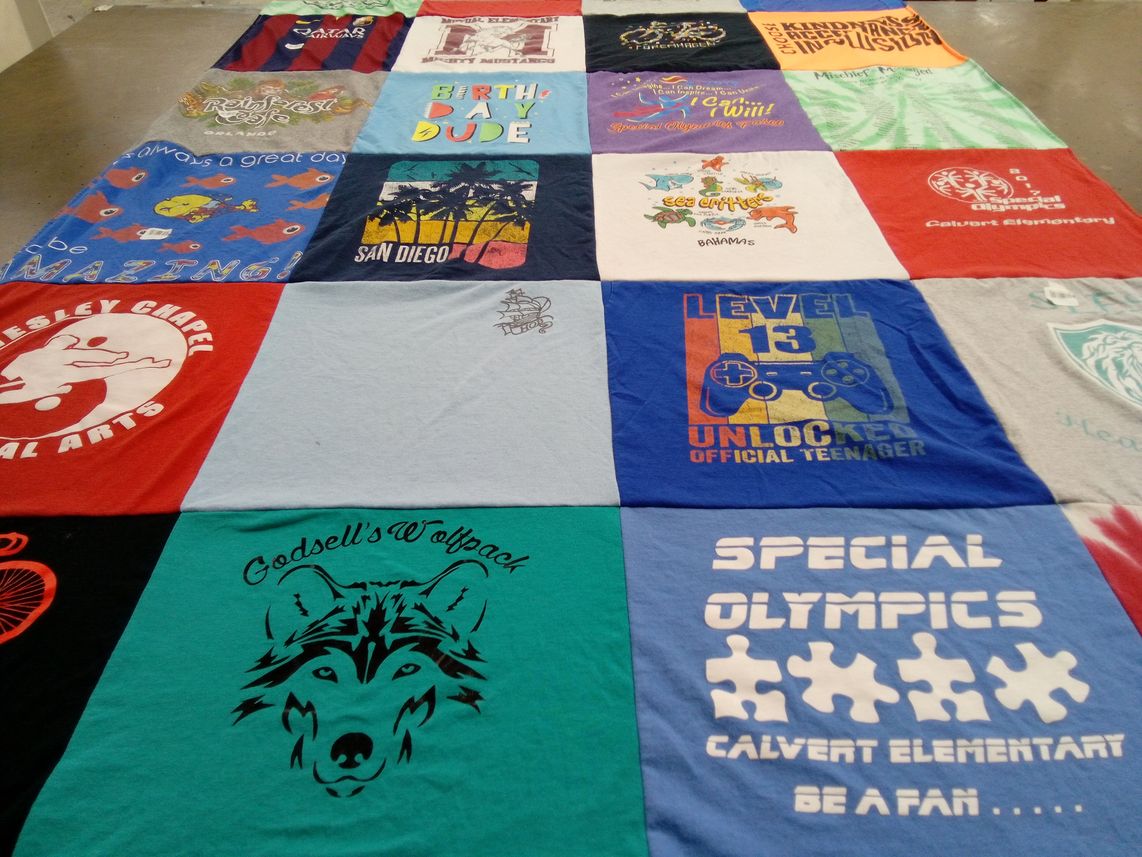T-shirt quilt featuring godsell's wolfpack by Savannah from FL