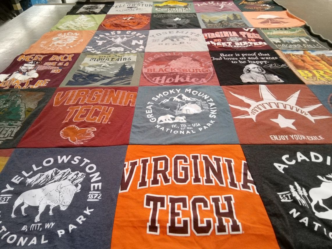 T-shirt quilt from virginia tech university by Vinson from VA