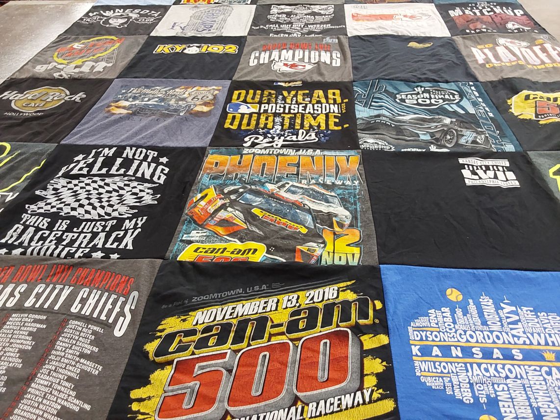 T-shirt quilt featuring kansas city chiefs by Donald from MO