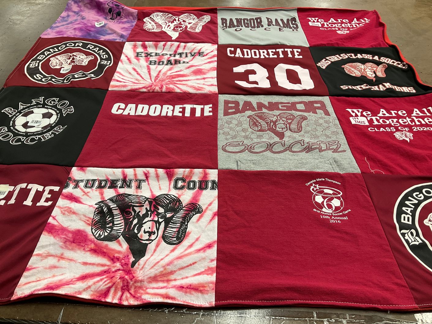 T-shirt quilt featuring bangor rams soccer by Abby from ME