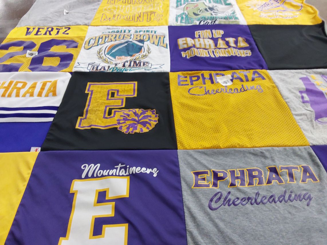 T-shirt quilt featuring ephrata mountaineers by Sarah from PA