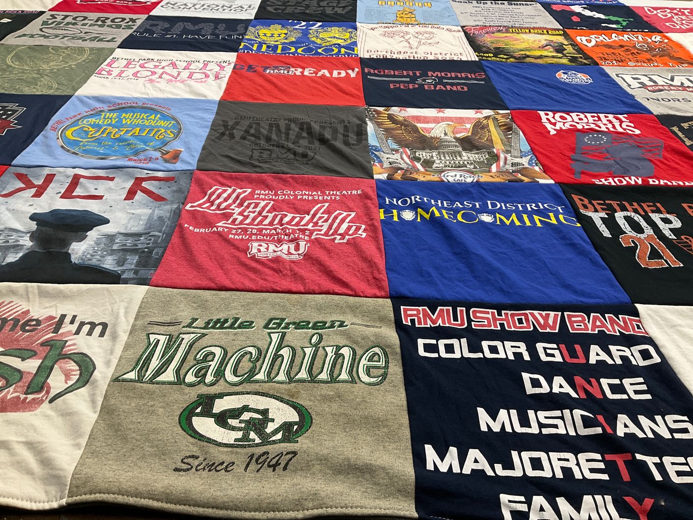 T-shirt quilt from robert morris university by Kristen from PA