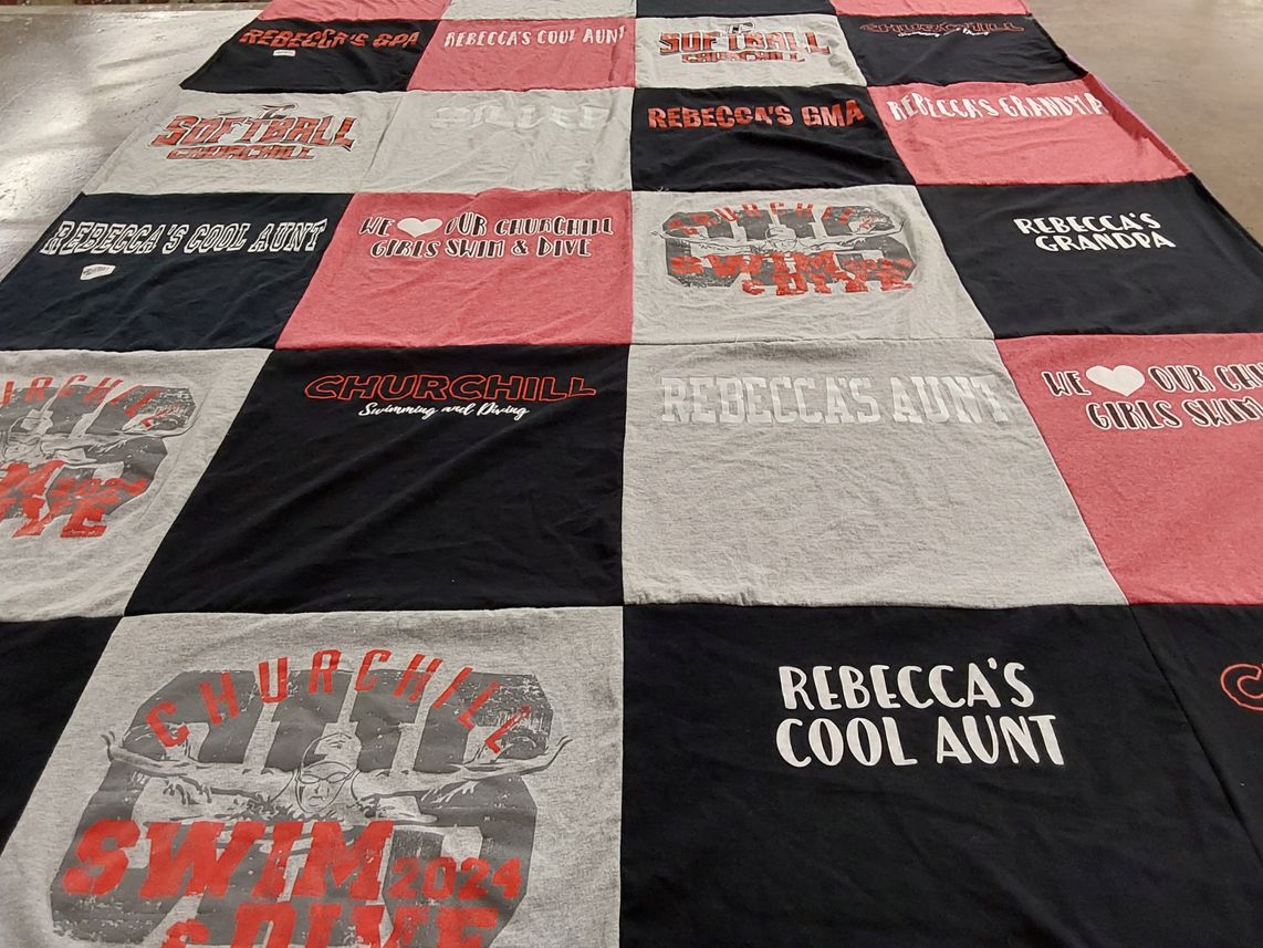 T-shirt quilt from churchill high school by Lynne from MI