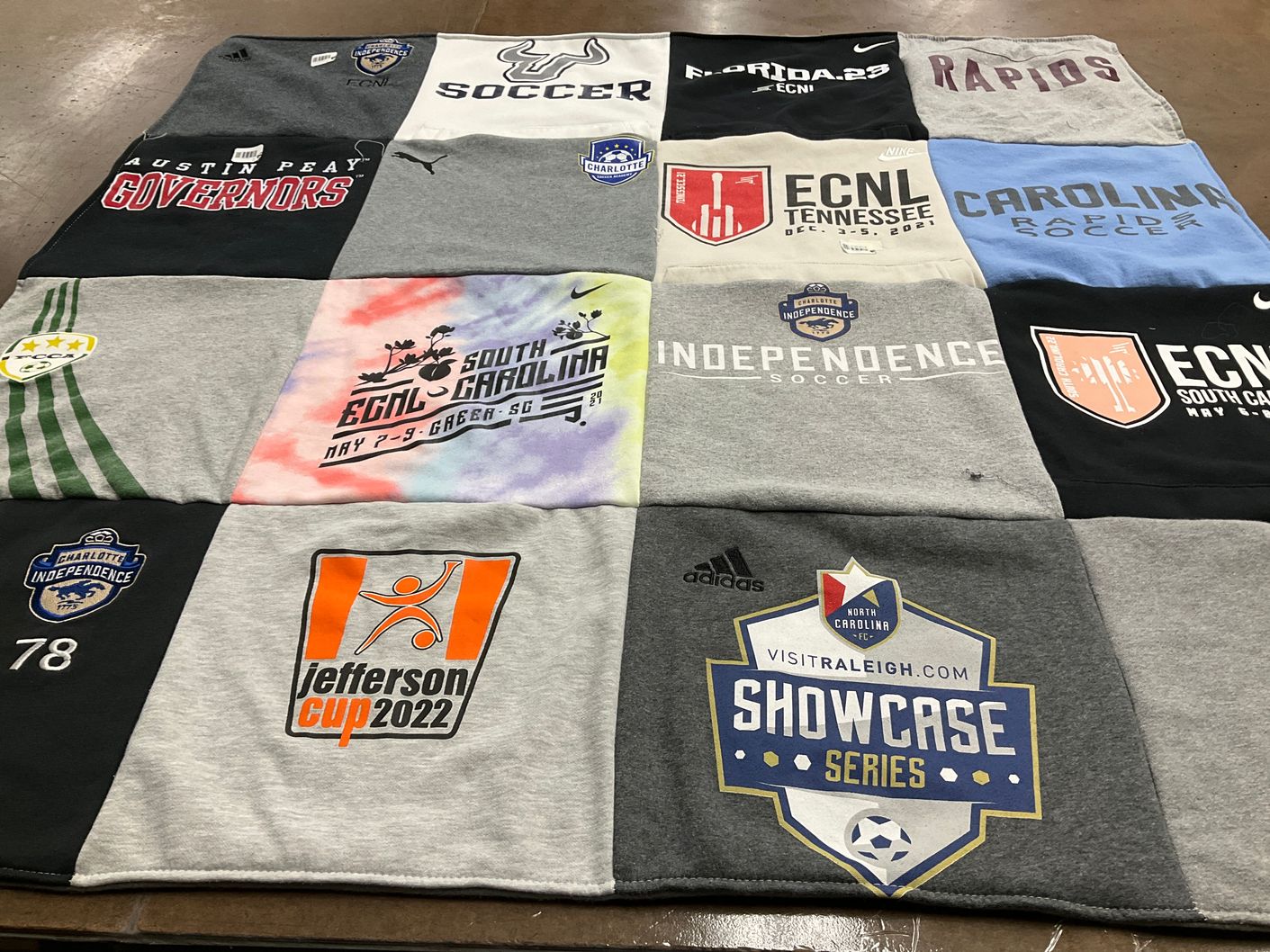T-shirt quilt featuring charlotte independence, carolina rapids by Stephanie from NC