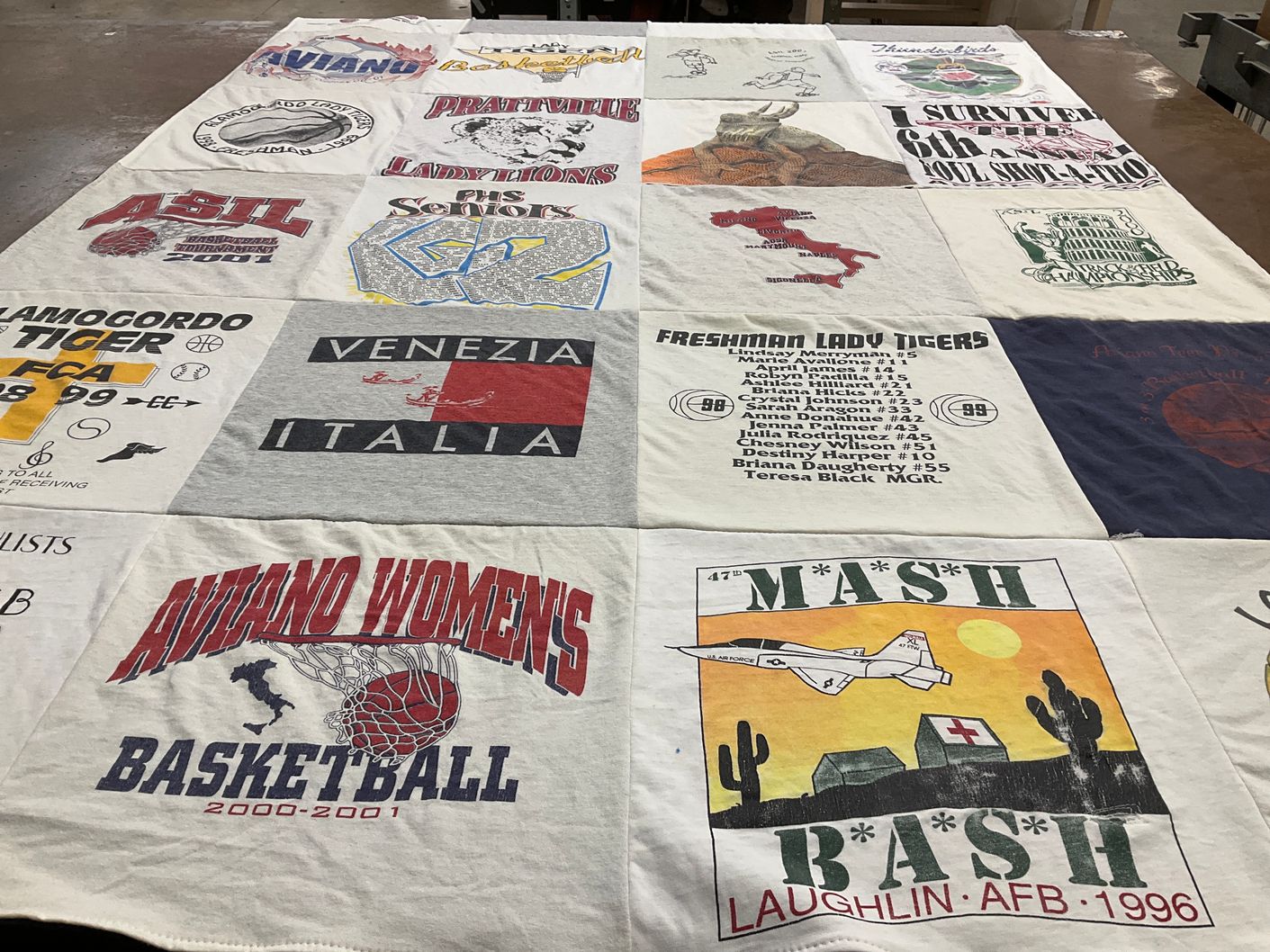 T-shirt quilt featuring aviano women's basketball, freshman lady tigers by Jenna from OH