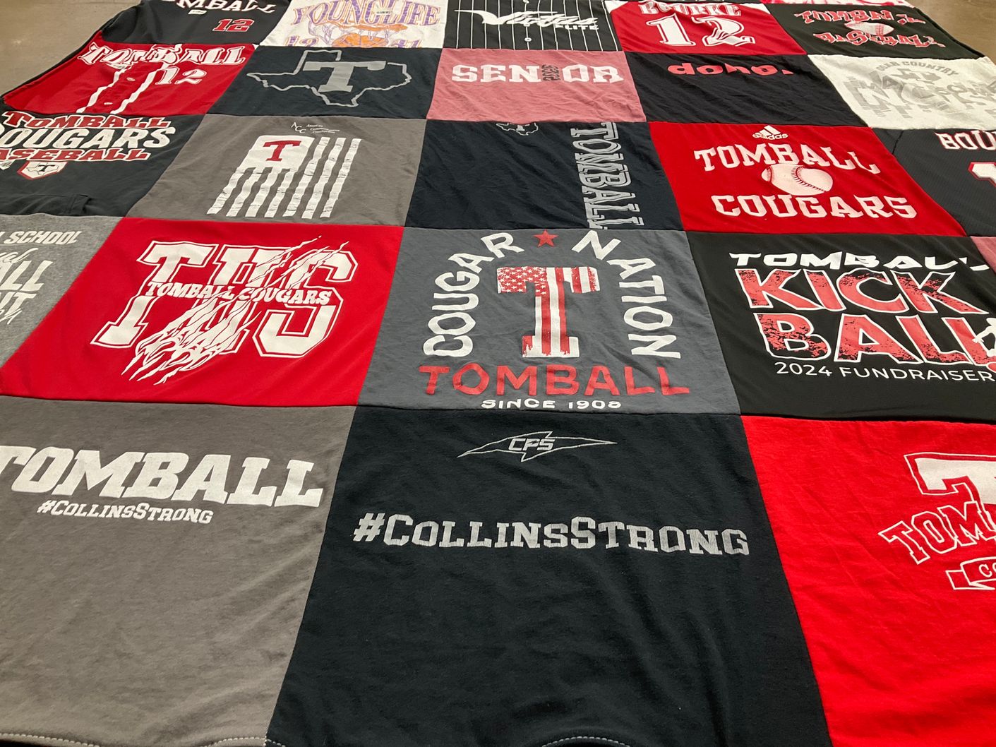 T-shirt quilt featuring tomball cougars by Amanda from TX