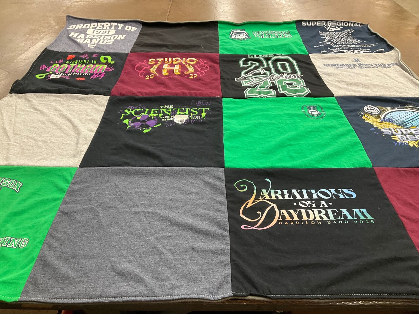 T-shirt quilt from harrison high school by Mayela from GA