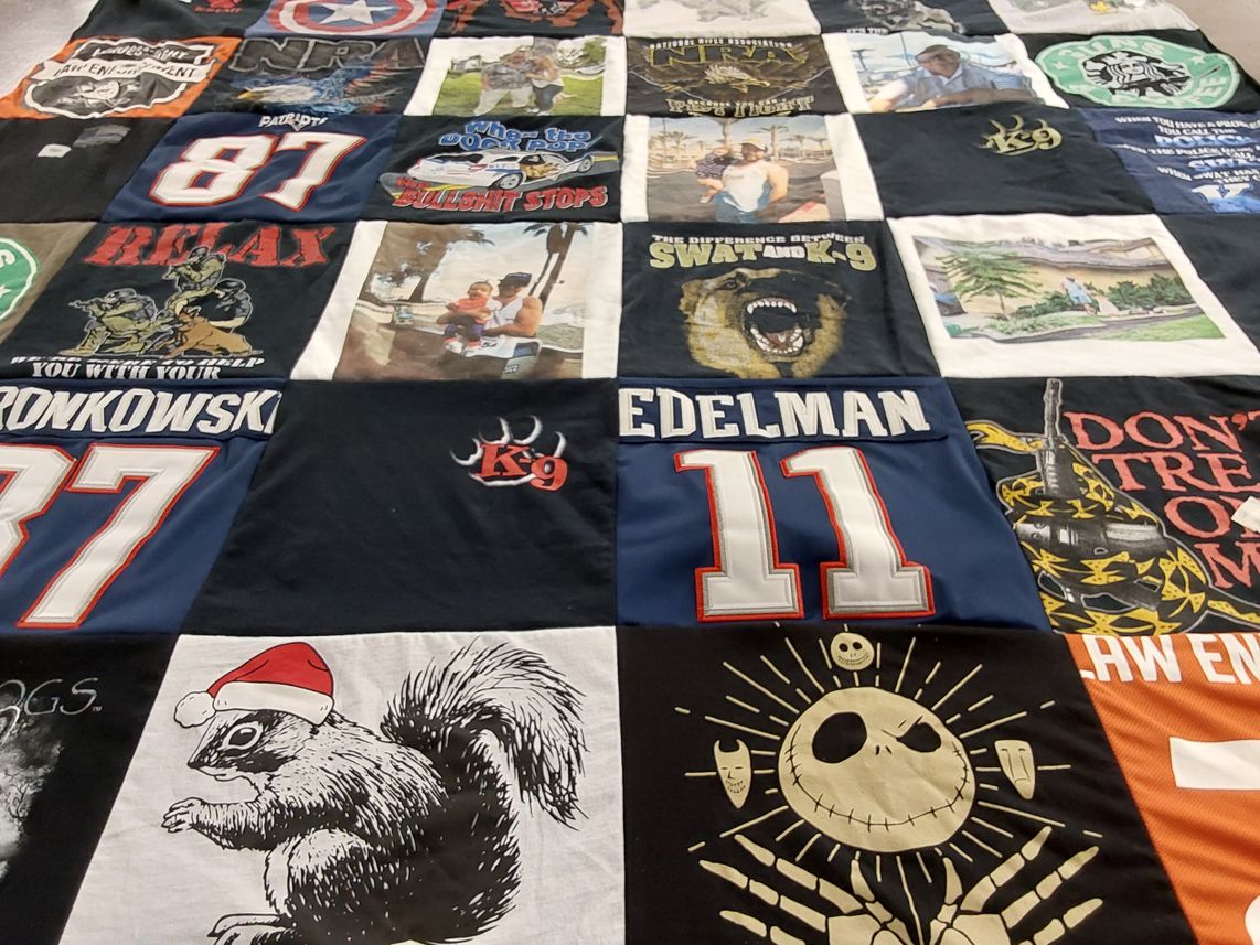 T-shirt quilt with pets, dogs themes by Nicole from CA