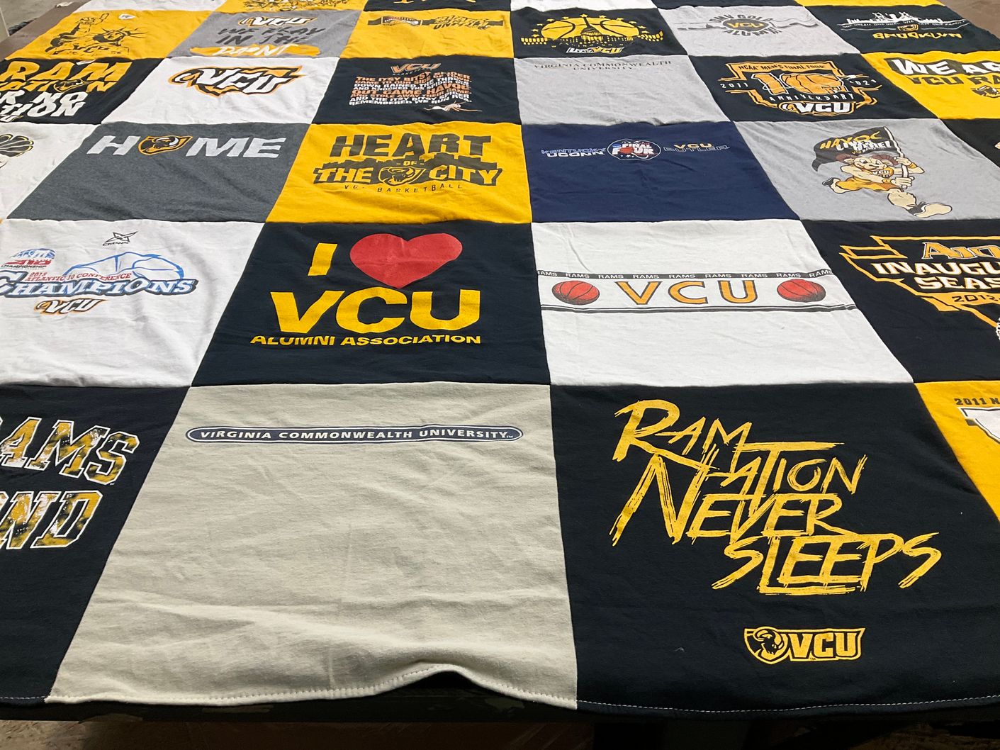T-shirt quilt featuring virginia commonwealth university by Meryl from VA