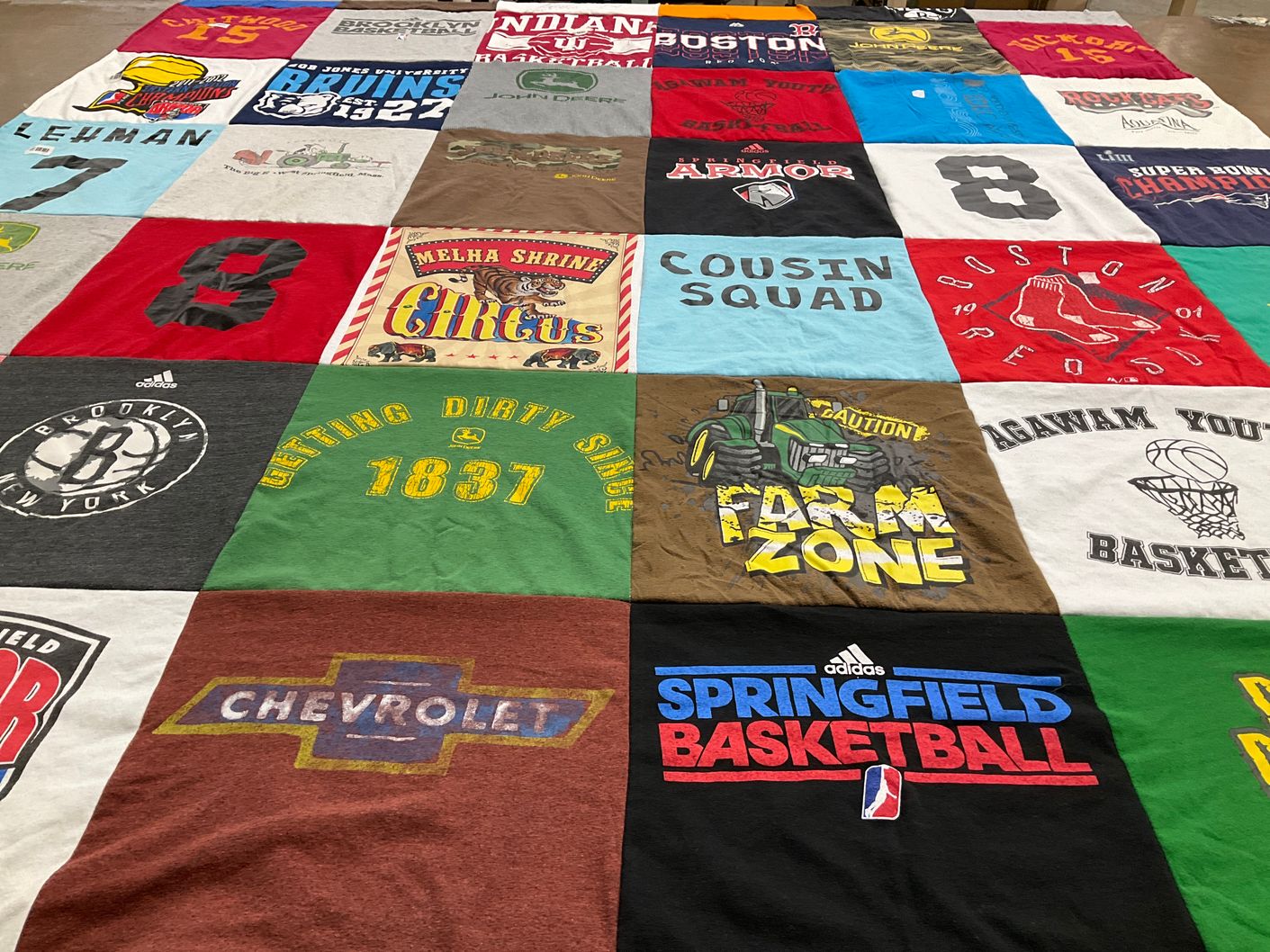 T-shirt quilt featuring brooklyn nets, boston red sox by Edward from MA