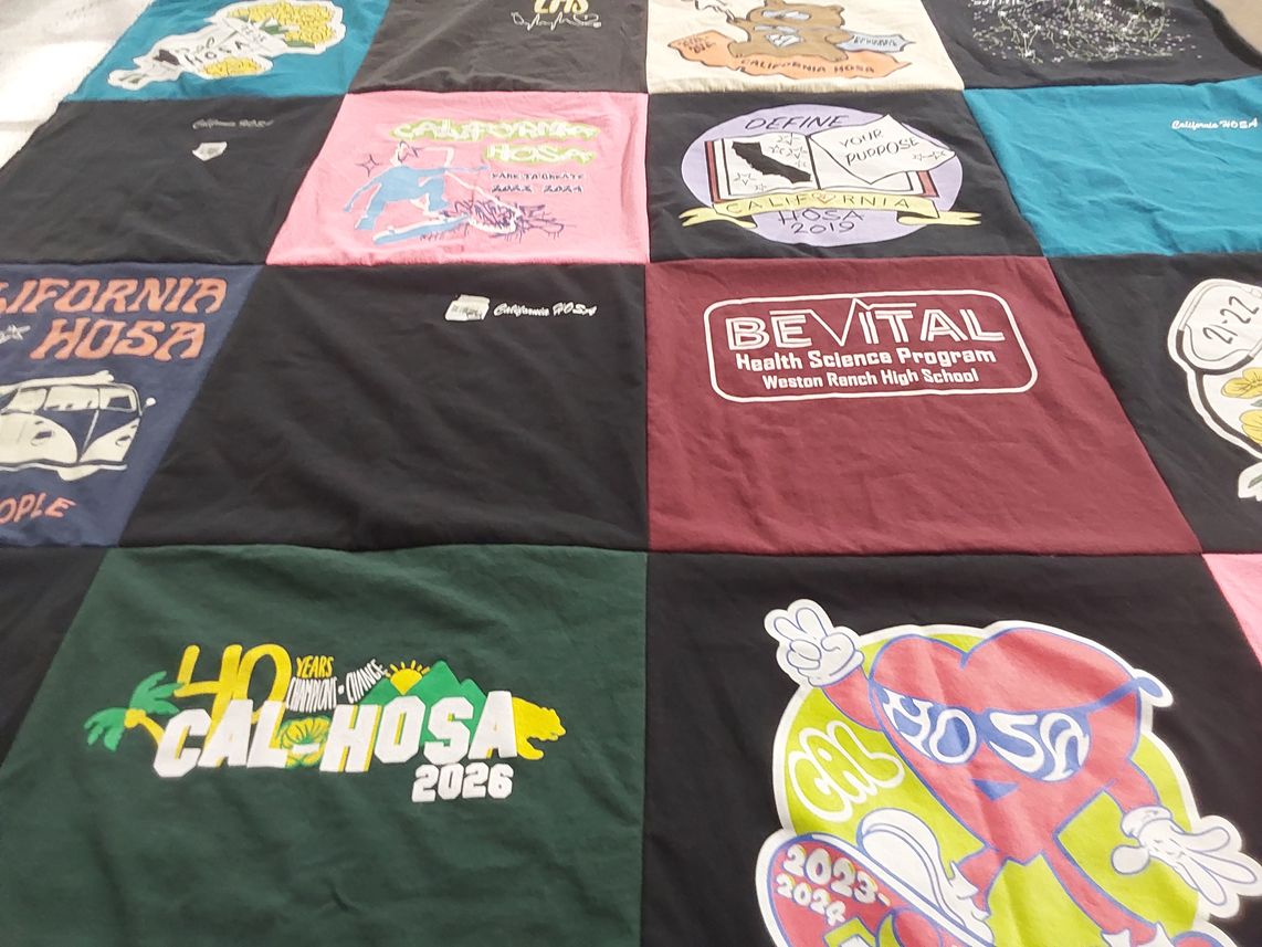 T-shirt quilt from weston ranch high school by Pamela from CA