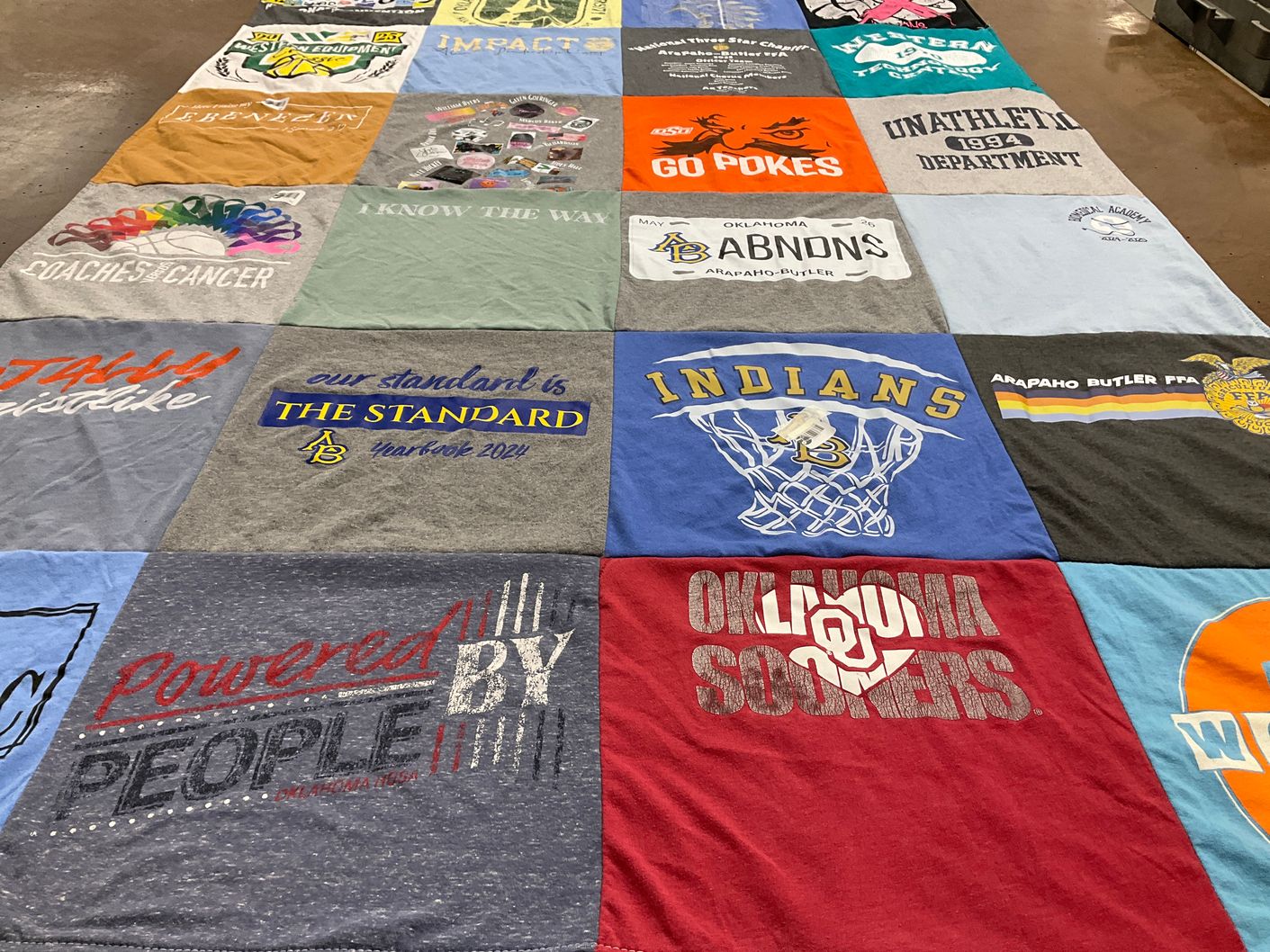 T-shirt quilt featuring oklahoma sooners by Stephen from OK