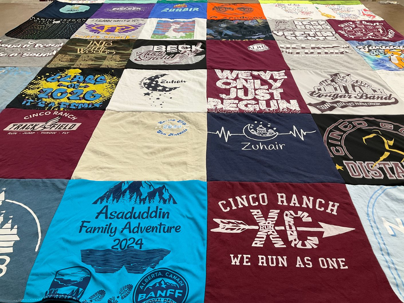 T-shirt quilt from cinco ranch high school by Samiah from TX