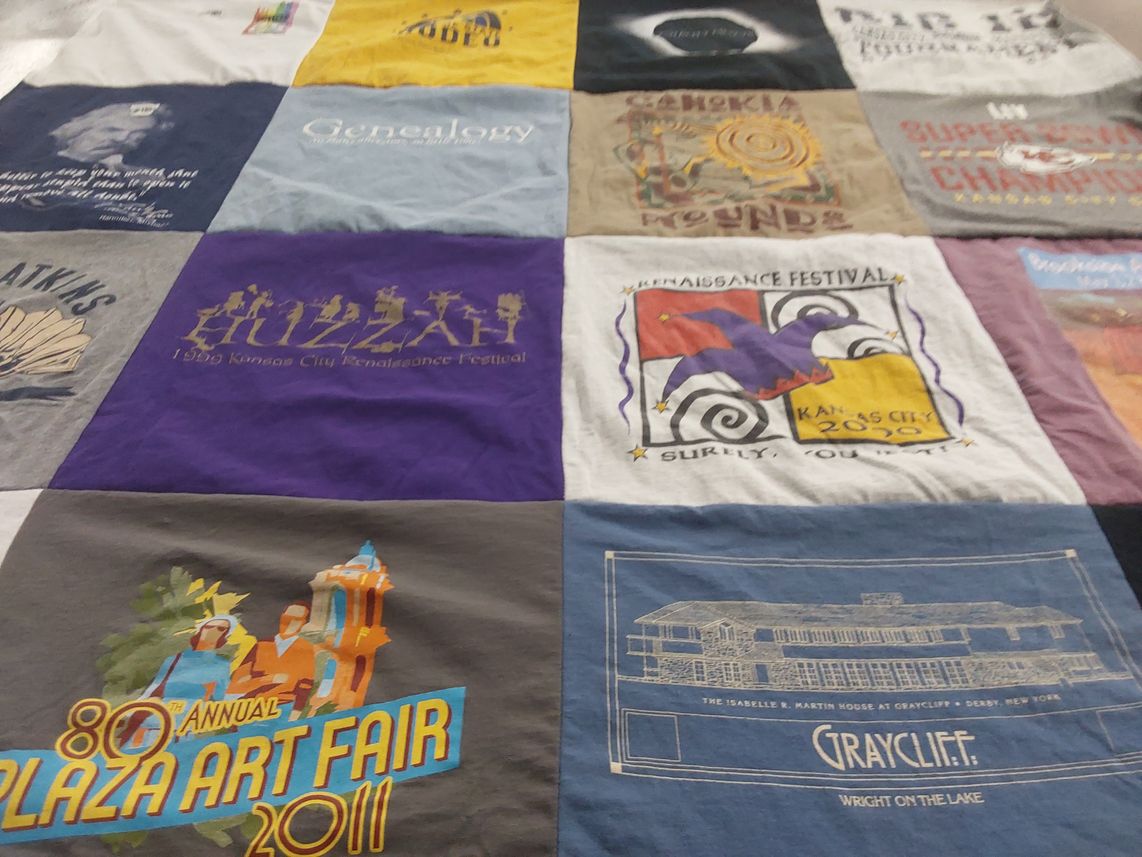 T-shirt quilt with art, history themes by Don from MO