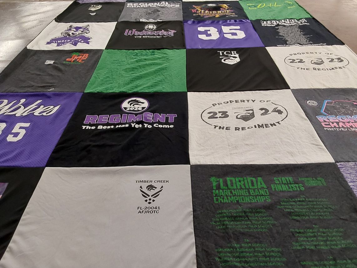 T-shirt quilt from timber creek high school by Johanna from FL