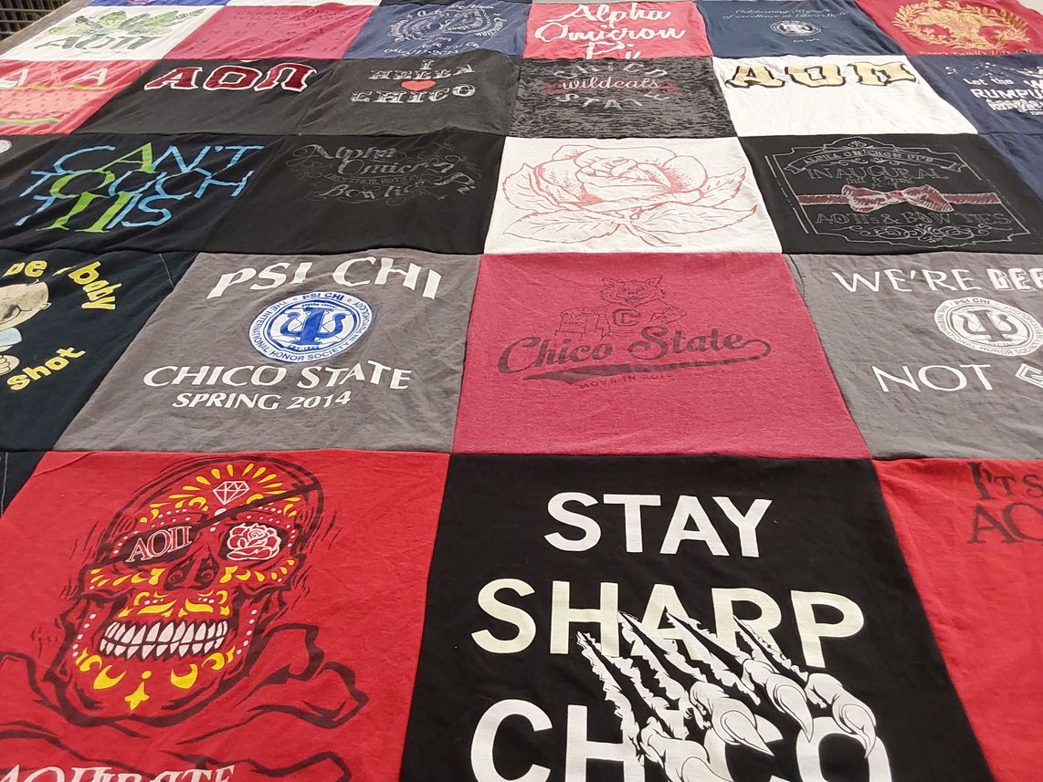 T-shirt quilt featuring chico state wildcats by Kimberley from CA