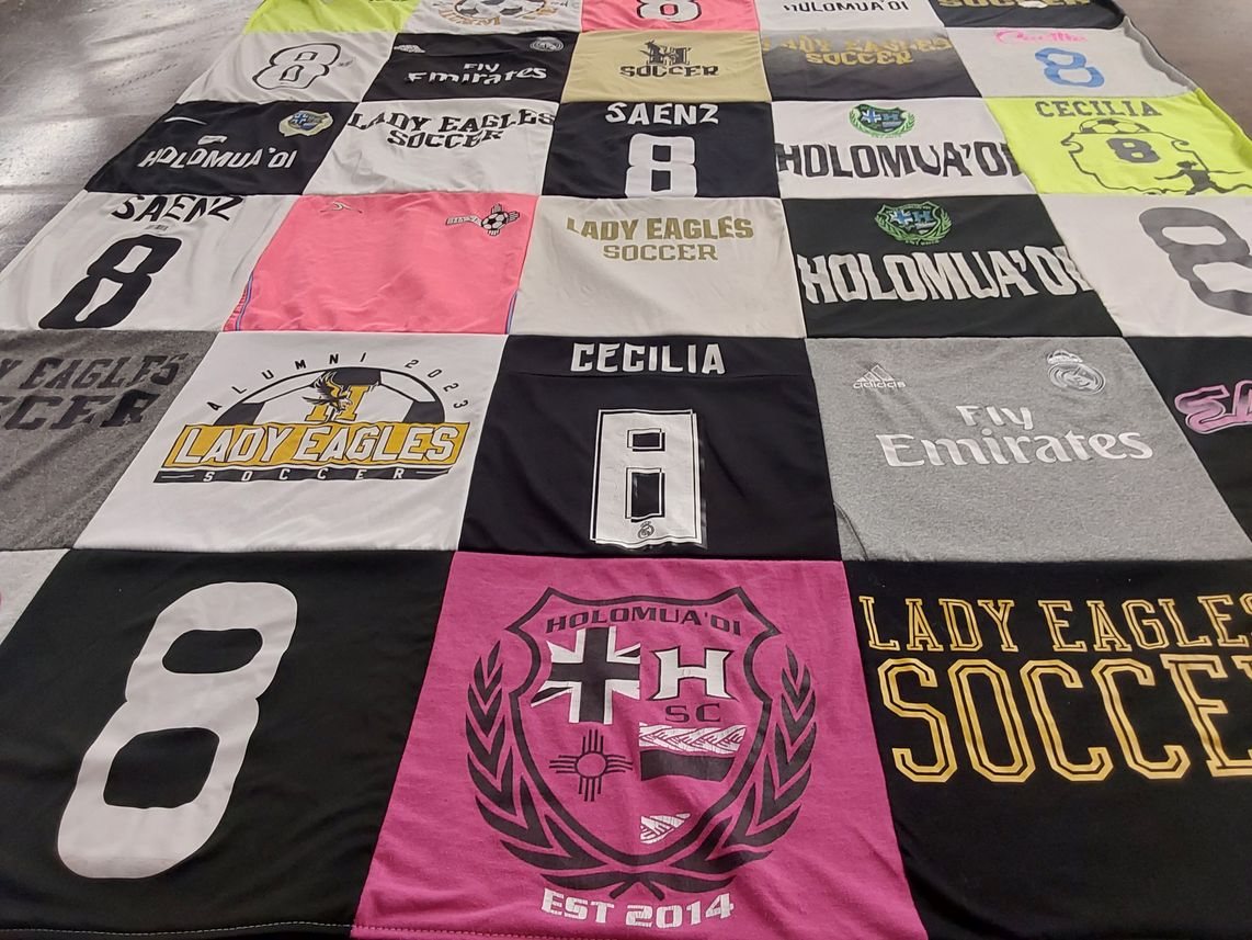 T-shirt quilt featuring lady eagles soccer by VERONICA from NM