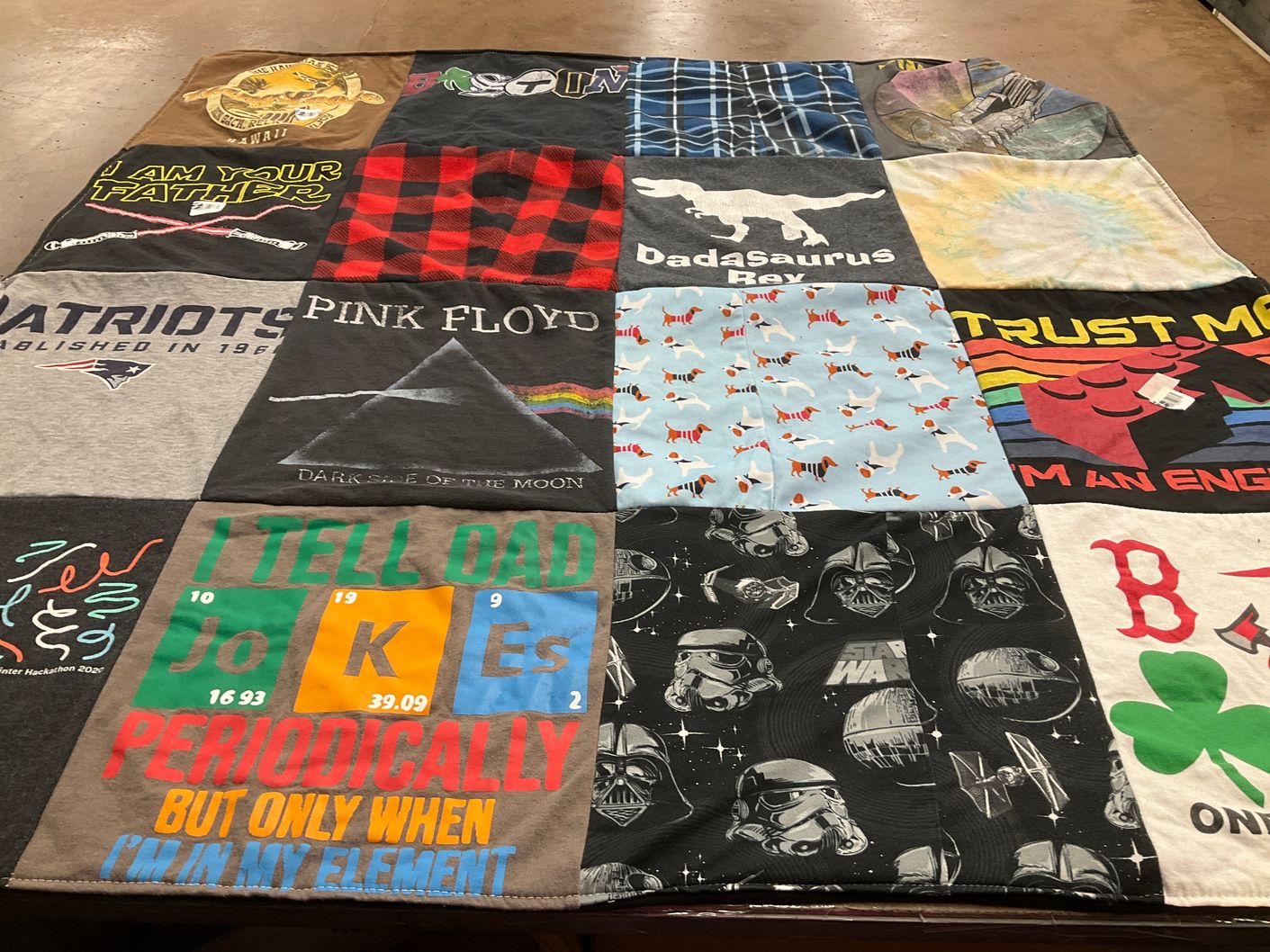 T-shirt quilt featuring new england patriots by Marni from MA
