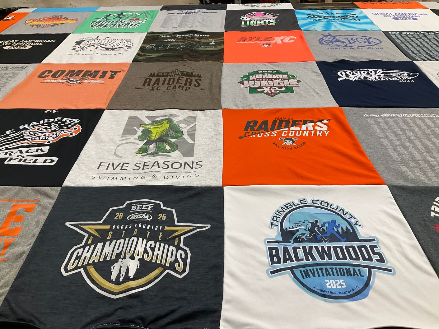 T-shirt quilt featuring raiders cross country by Bobbie from KY