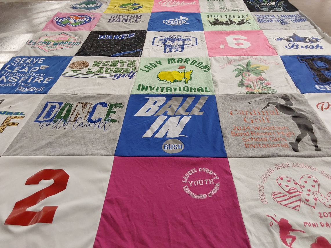 T-shirt quilt from north laurel high school by Beth from KY