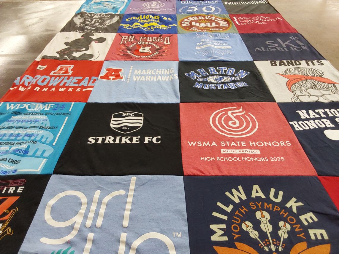 T-shirt quilt featuring milwaukee youth symphony by Sandra from WI