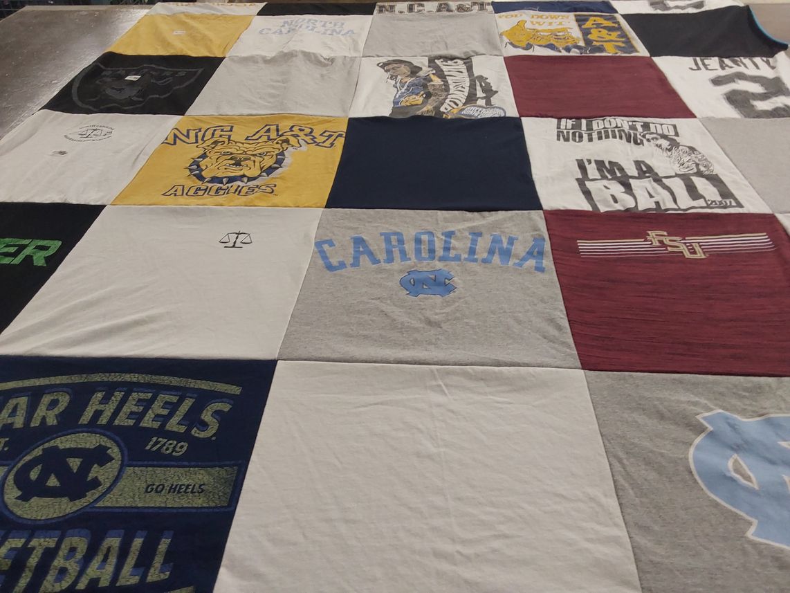 T-shirt quilt featuring university of north carolina at chapel hill by Ramsey from NC