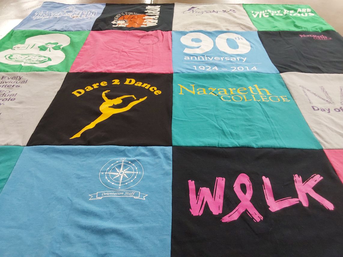 T-shirt quilt from nazareth college by Brittney from NY