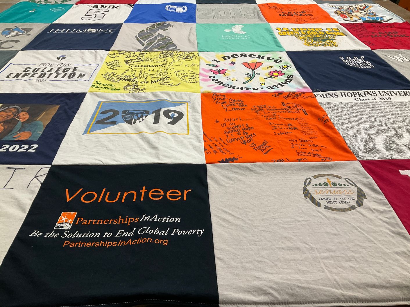 T-shirt quilt from johns hopkins university by Shirin from TX