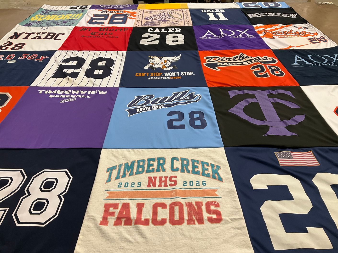 T-shirt quilt featuring dirtbags baseball, timberview baseball by Jessica from TX