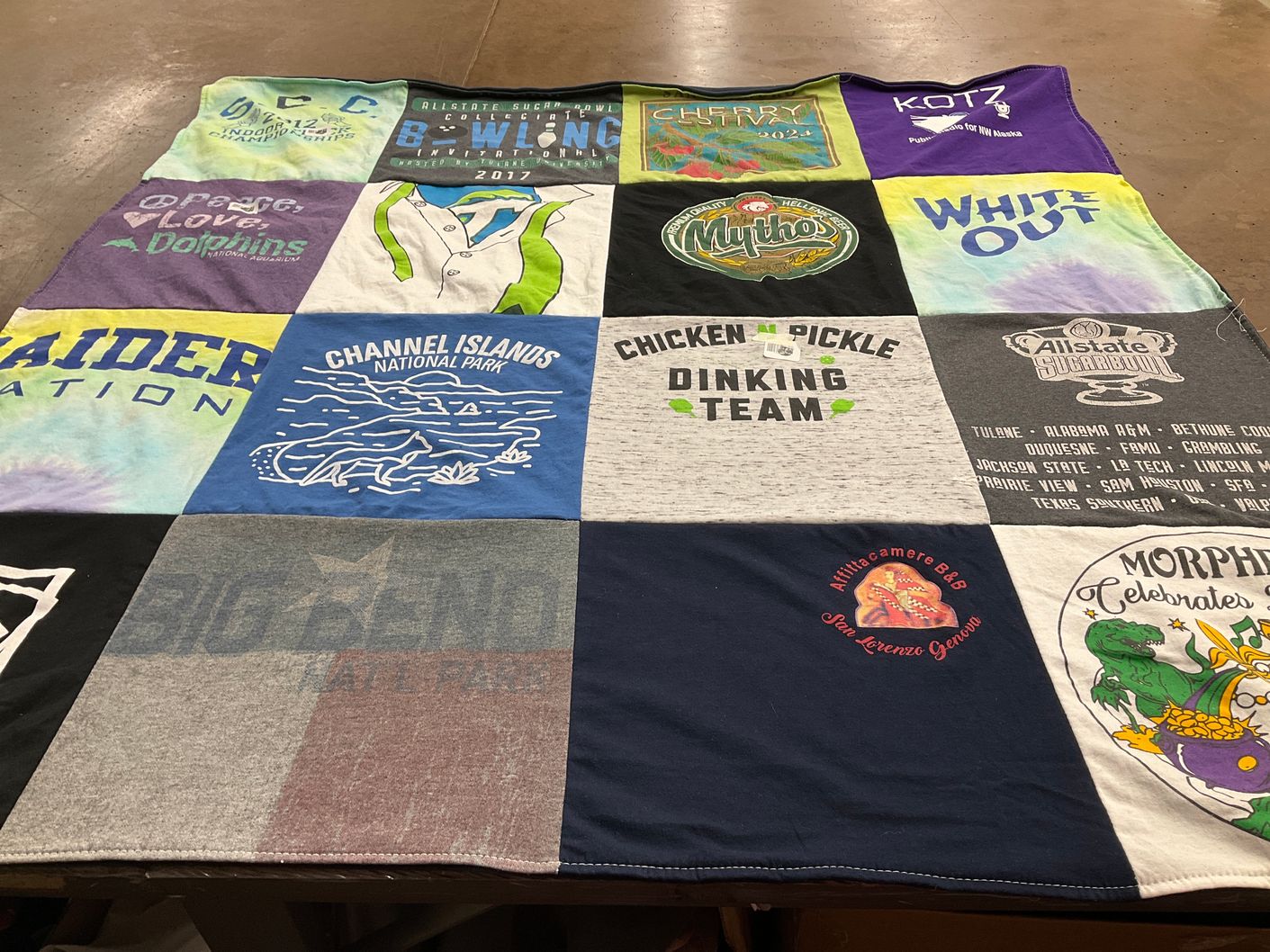 T-shirt quilt featuring raider nation by Rosie from MD