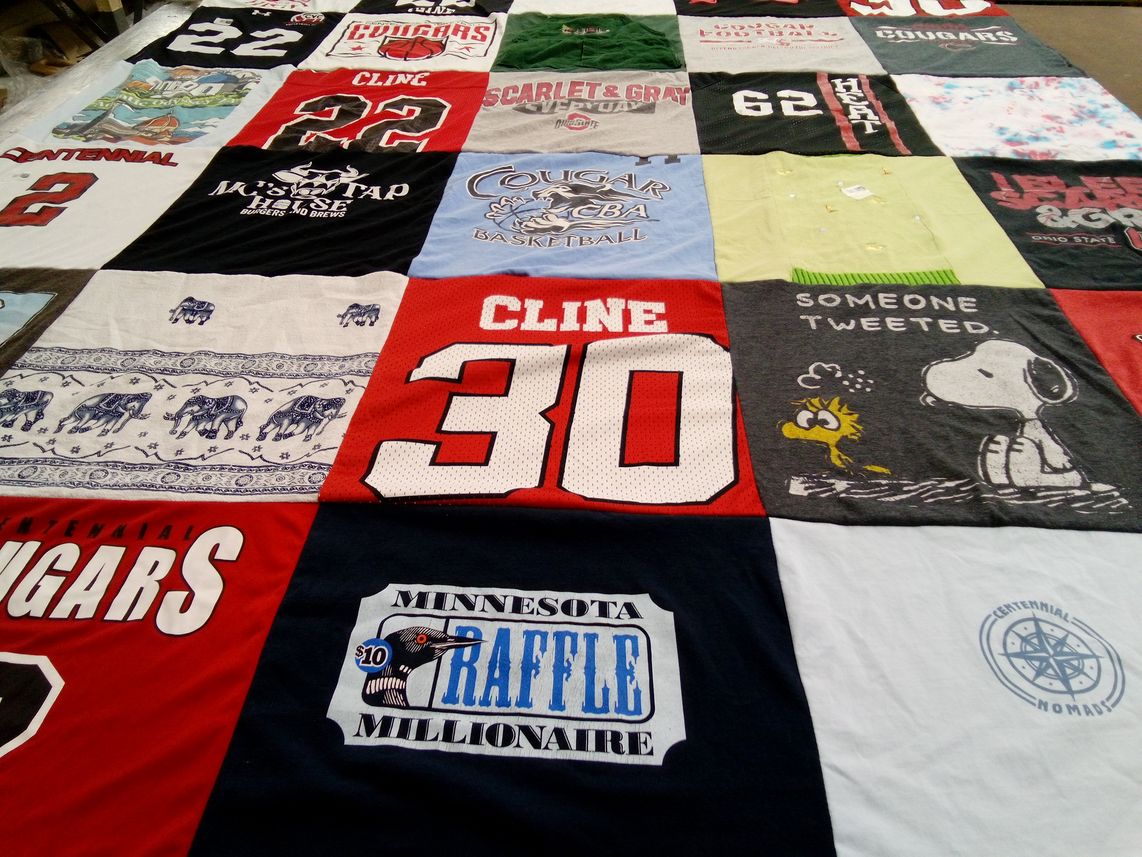 T-shirt quilt featuring cougars basketball by Valerie from MN