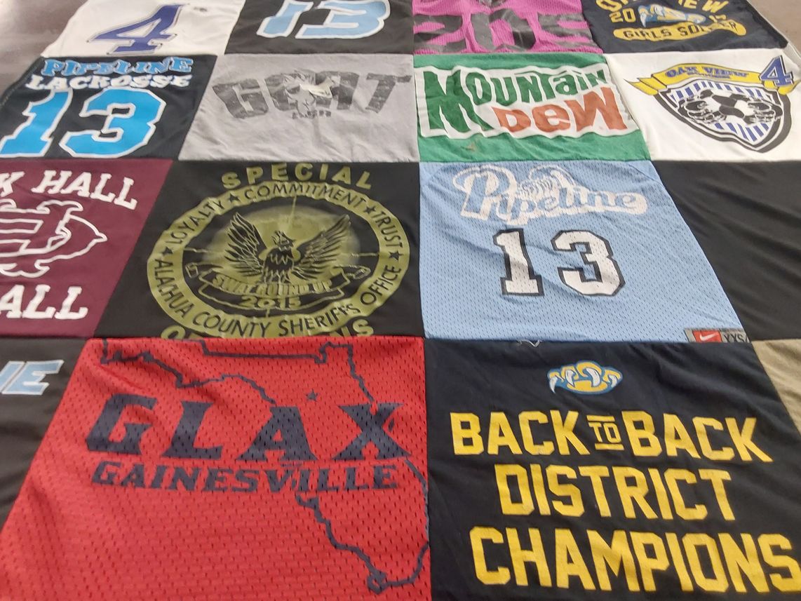 T-shirt quilt featuring gainesville high school lacrosse by Lisa from FL