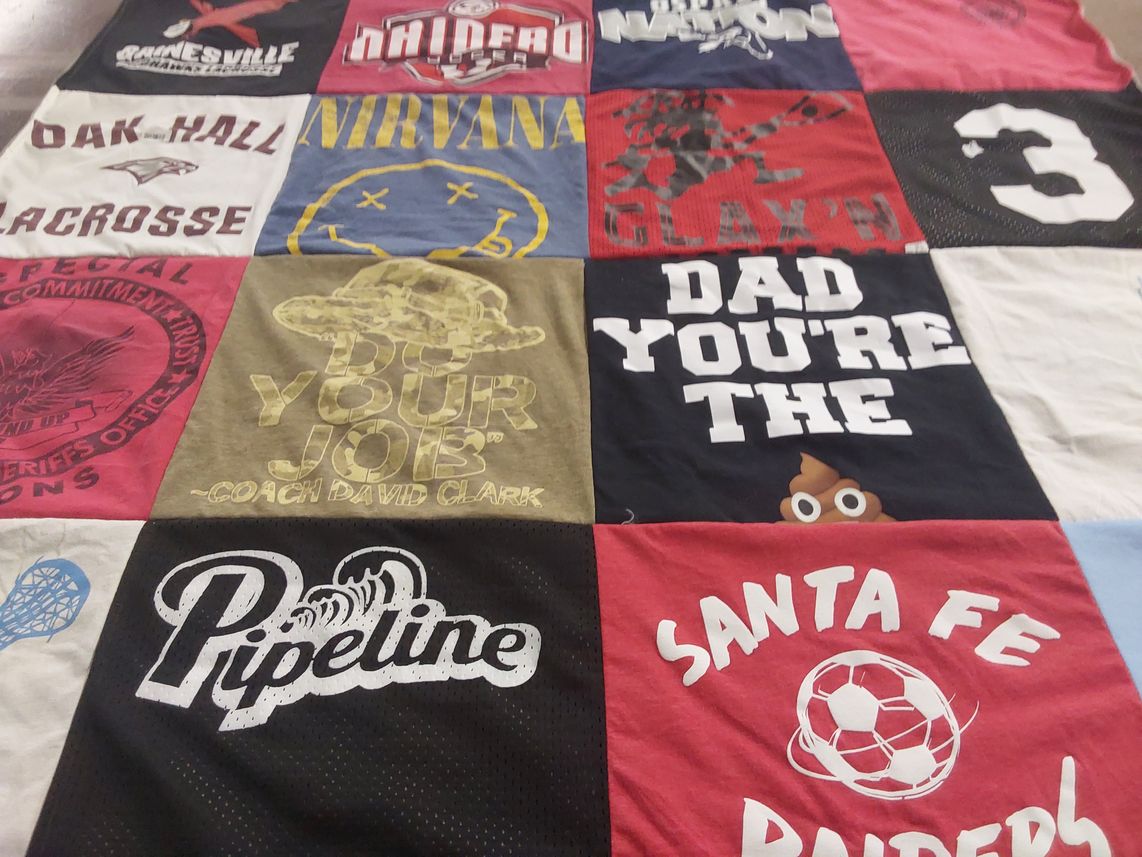 T-shirt quilt featuring santa fe raiders by Lisa from FL