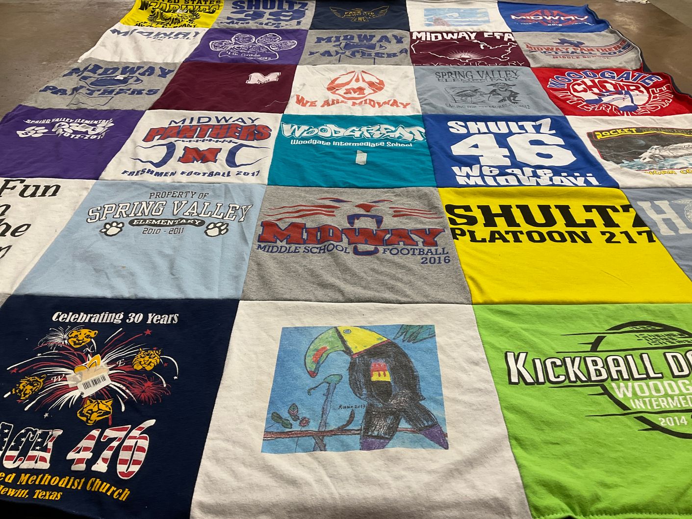 T-shirt quilt featuring midway panthers by Elizabeth from TX