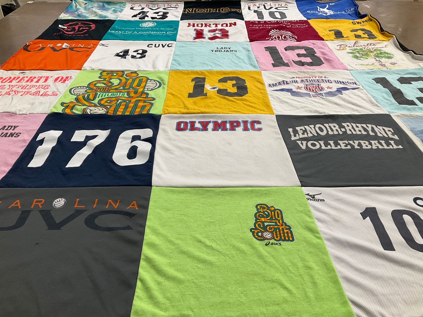 T-shirt quilt featuring carolina volleyball club by Beverly from NC