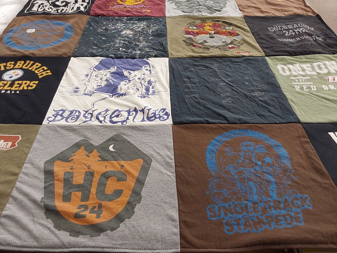 T-shirt quilt featuring pittsburgh steelers football by brenda from NY