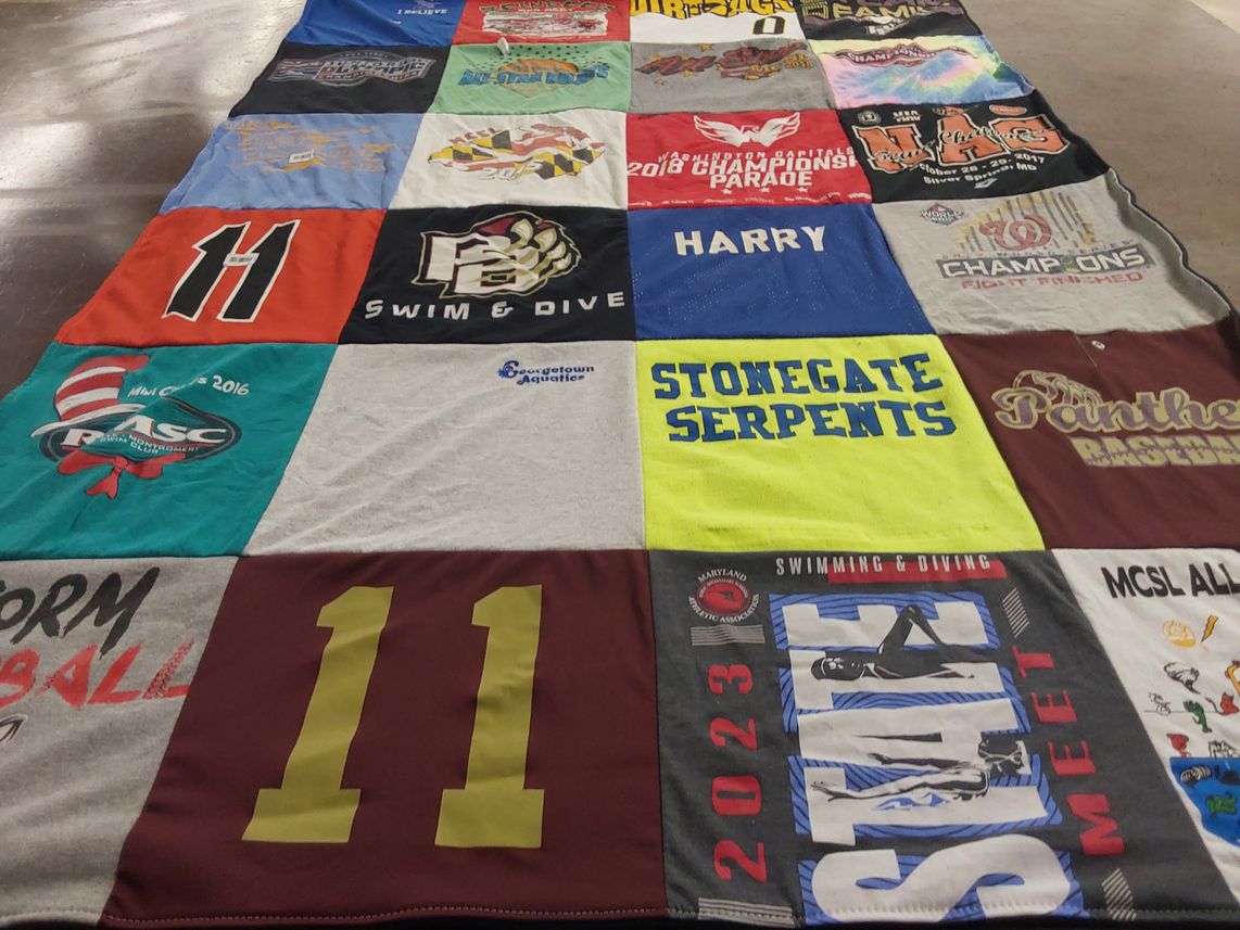 T-shirt quilt featuring stonegate serpents, panther basketball by Hillary from MD