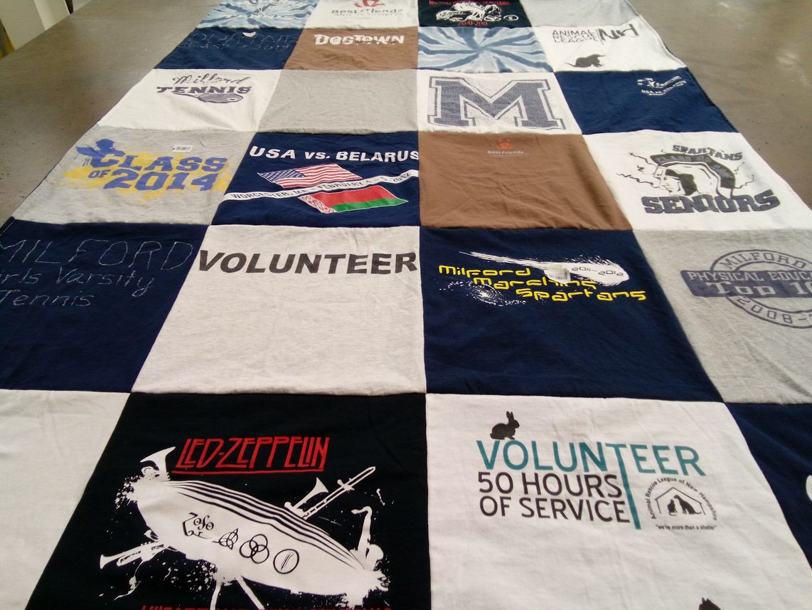 T-shirt quilt featuring milford high school spartan team by Courtney from NH