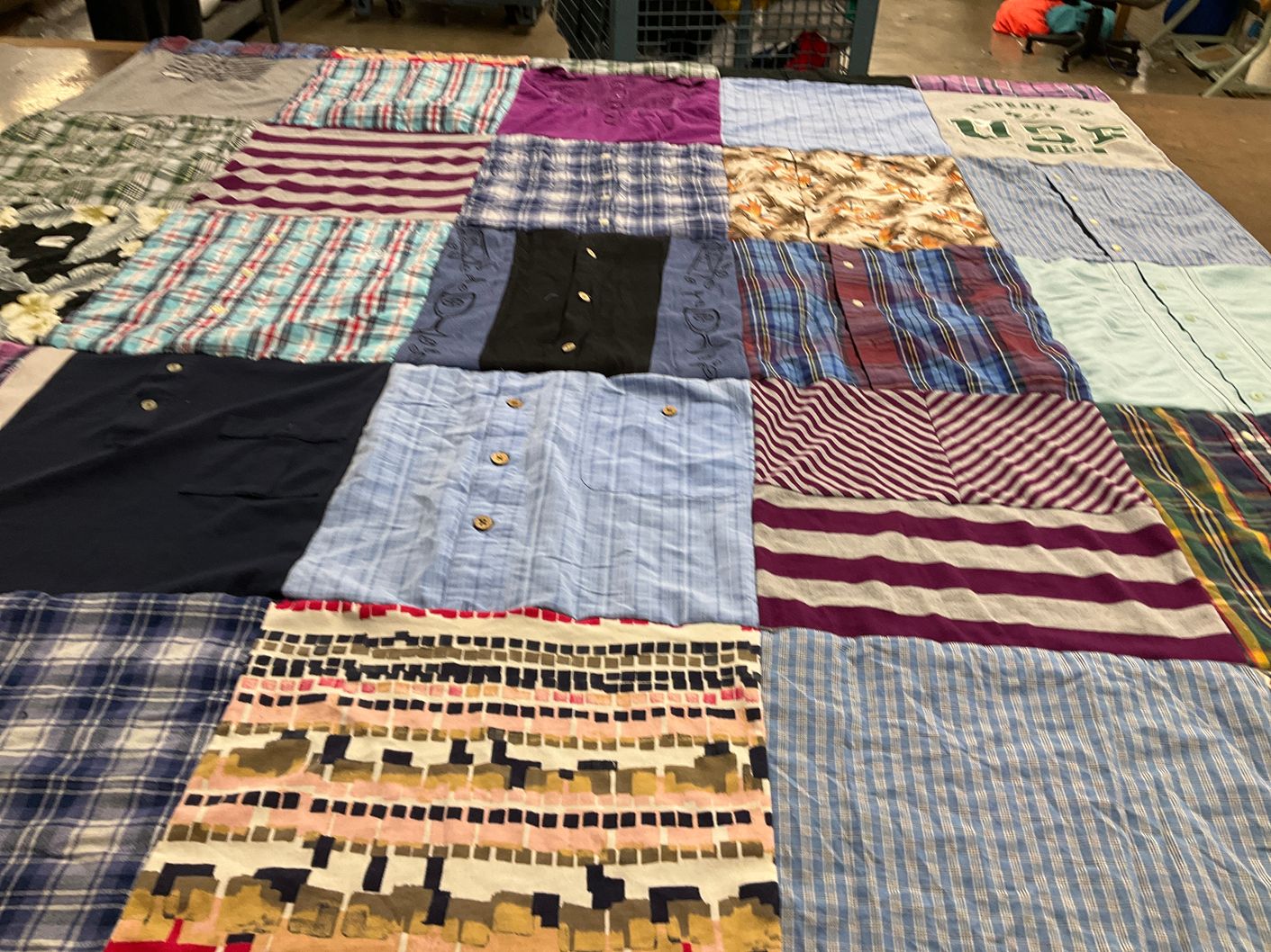 T-shirt quilt with sewing, quilting themes by Adina from MS