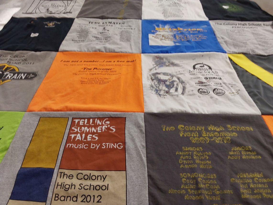 T-shirt quilt from the colony high school by Karen from TX