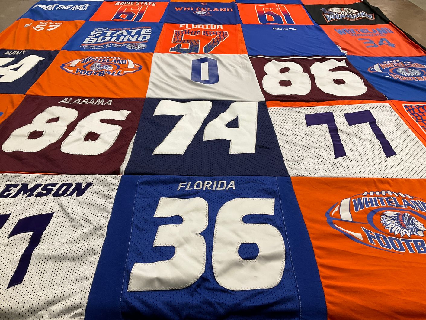 T-shirt quilt featuring florida football, navy football by Brittany from IN