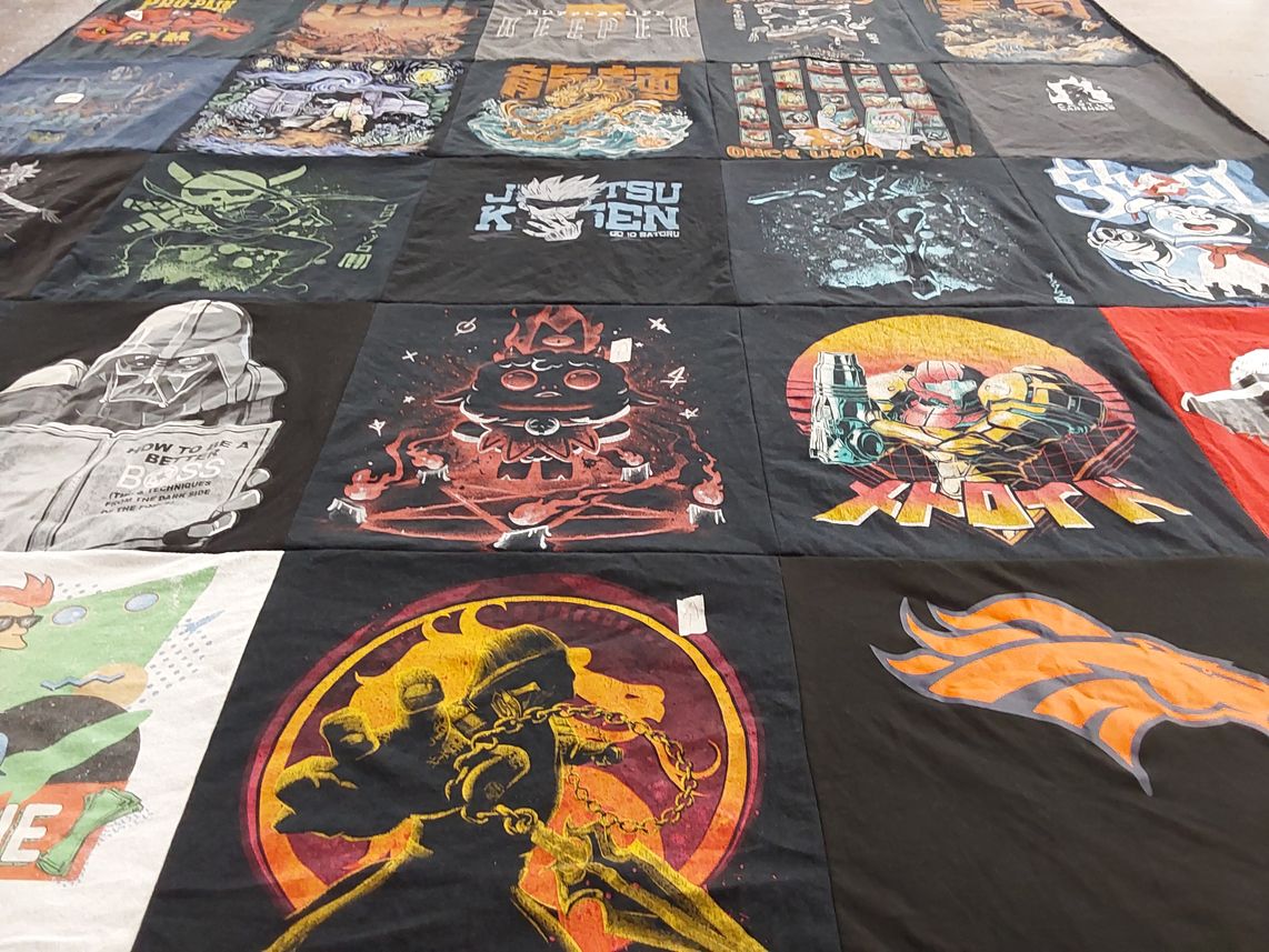 T-shirt quilt featuring denver broncos by Cinda from CO