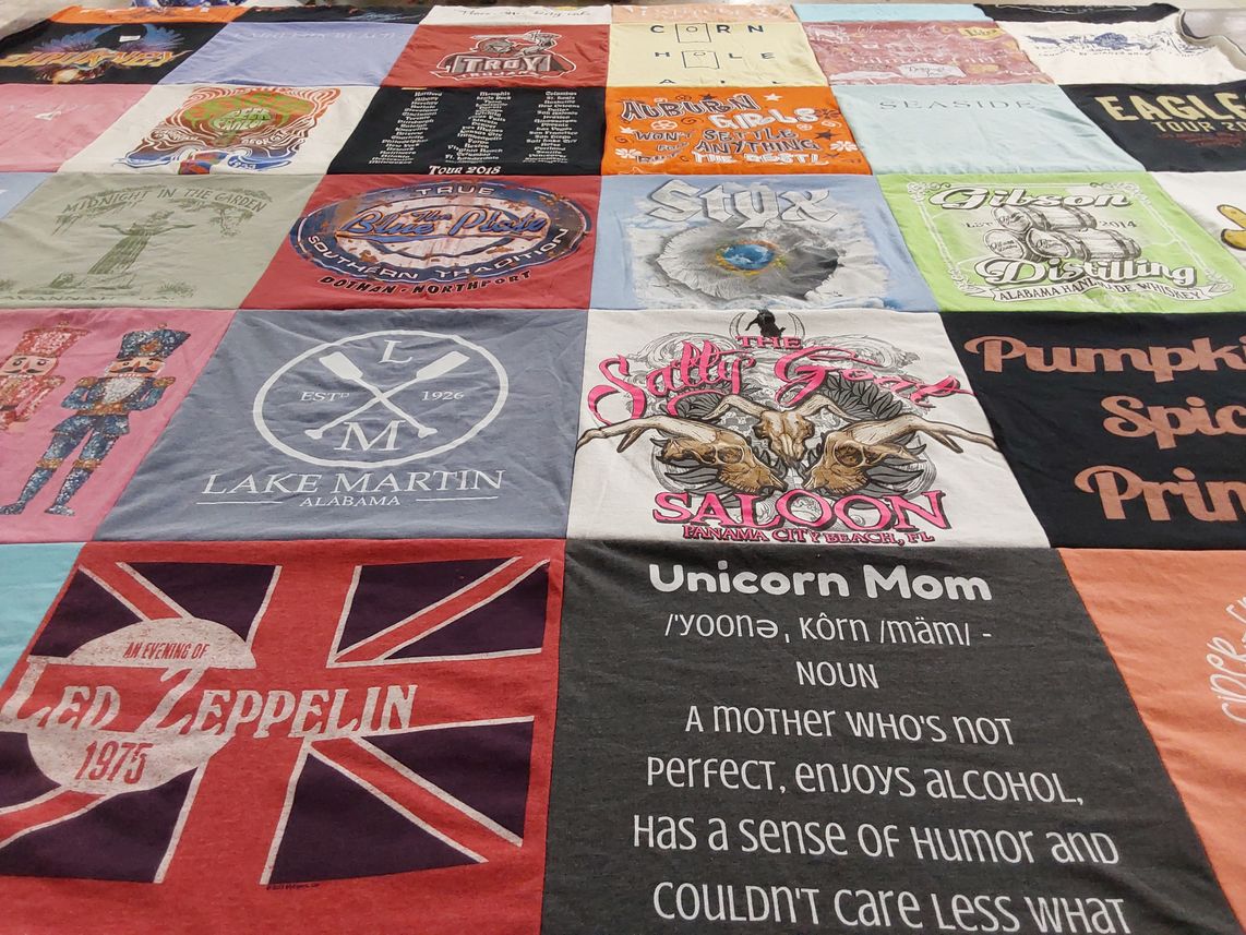 T-shirt quilt from lake martin college by Terri from GA