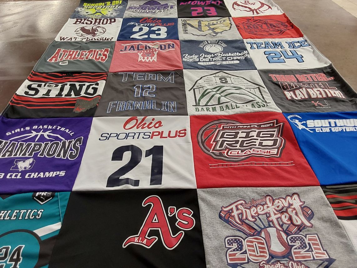 T-shirt quilt featuring southwind club softball, jackson athletics by Elisha from OH