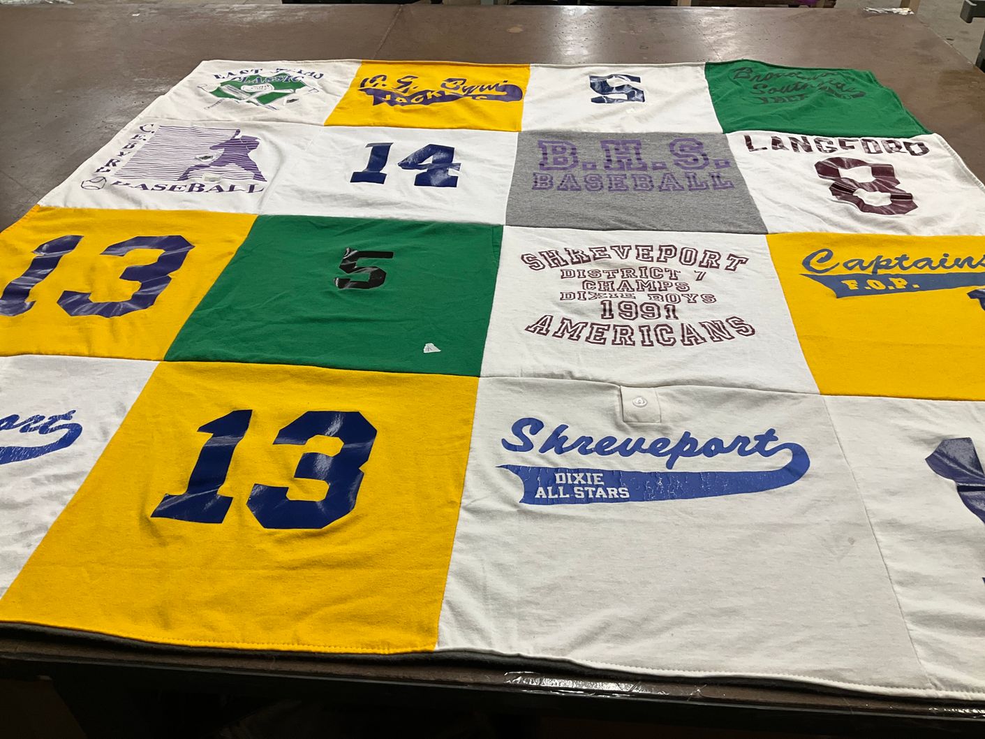 T-shirt quilt from b.h.s. high school by Holly from TX
