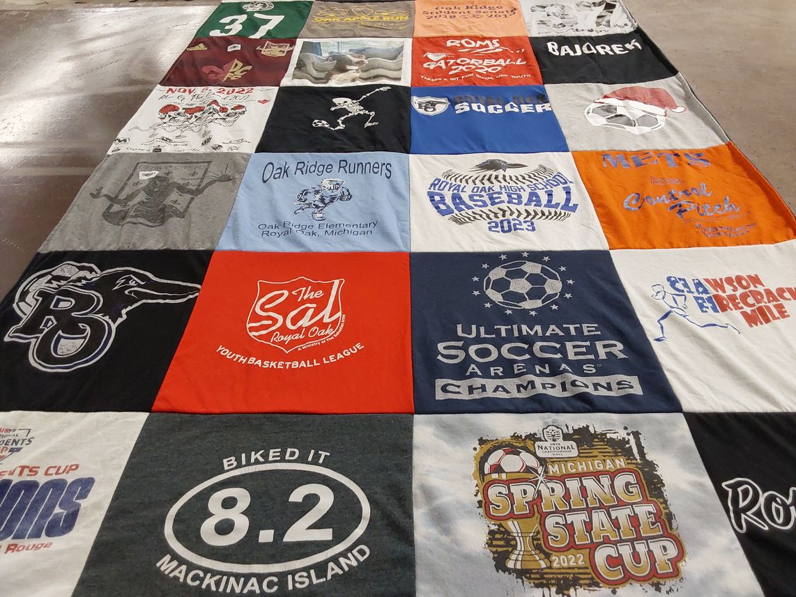 T-shirt quilt from royal oak high school by Rebecca from MI