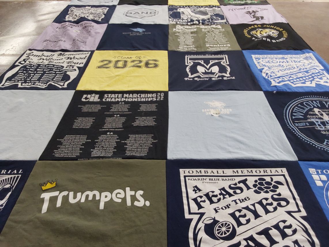 T-shirt quilt from tomball memorial high school by Vickie from TX