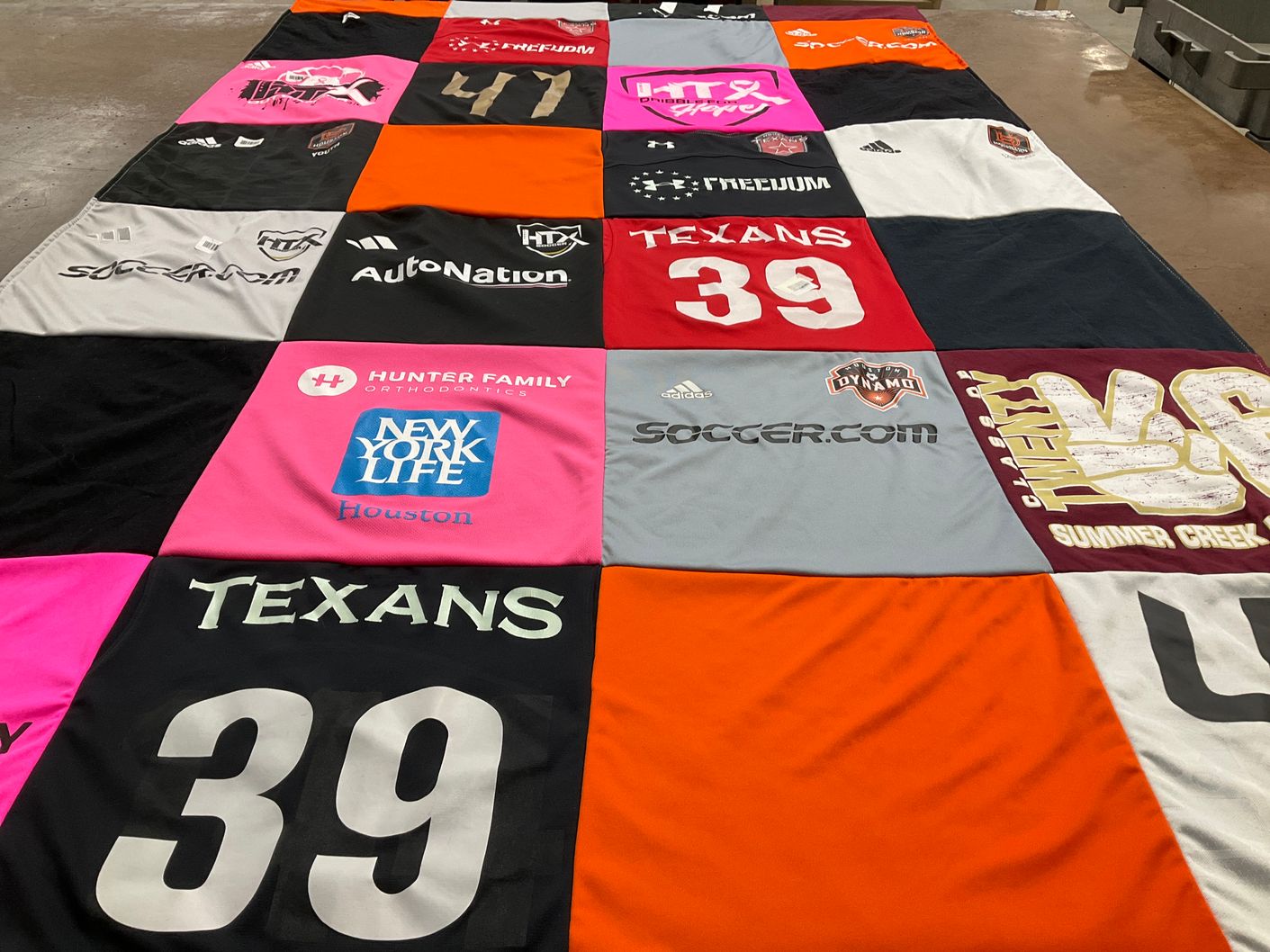 T-shirt quilt featuring houston texans by Walter from TX